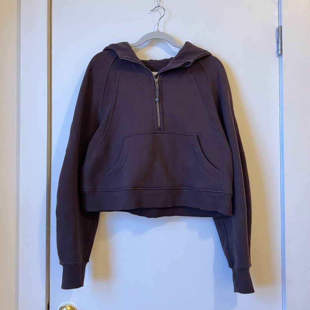 Espresso Scuba Oversized Half-Zip Hoodie M/L